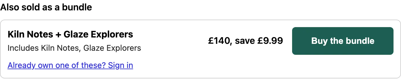 A visitor sees the bundle, its price and its saving.